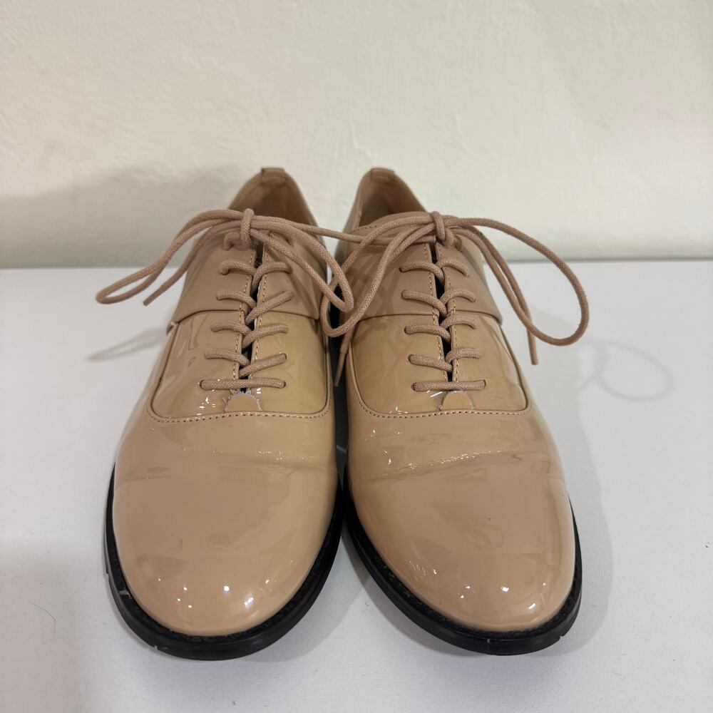 Calvin Klein Aracely Oxfords Loafers Patent Leather Tan Size 8 - Picture 5 of 16